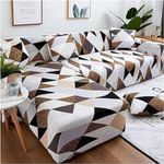 Lukzer L-Shaped Sofa Cover for Living Room Furniture, Flexible Slipcover for Couches and More (Left Hand Side, Prism Dotted)