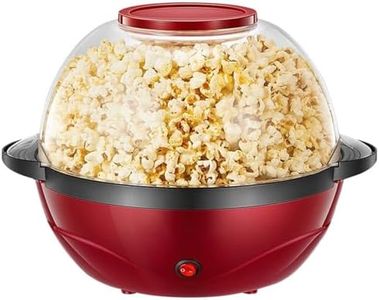 Electric Popcorn Machine, 2 in 1 Popcorn Popper maker, 6 Quart/24 Cup, Nonstick Plate, 850W Electric Stirring with Quick-Heat Technology, Cool Touch Handles, Thicken Transparent Cover