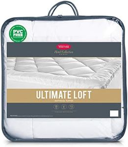 Tontine Hotel Collection Ultimate Loft Mattress Topper - Queen Size, Luxury Cotton Cover, Long Lasting Filling, Anti Bacterial Soft Mattress Topper with Fitted Skirt