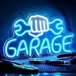 Garage Neon Sign White And Blue Wre