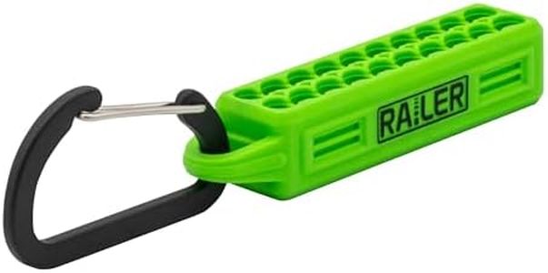 Screwdriver Bit Holder Storage Organizer – Railer 20-Hole Hi-Vis Bit Holder with Carabiner
