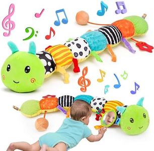 Baby Musical Toys 6-12 Months, Caterpillar Stuffed Animal Toys with Multi-Sensory Crinkle, Teether, Rattle & Textures for Baby 0-3-6-12 Months, Infant Soft Plush Toy Newborn Birthday Boy Girl Gift