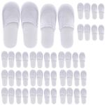 KRISMYA 24 Pairs Spa Slippers,Closed Toe Disposable Slippers,Non-Slip Slippers Fit Size for Men and Women for Hotel Home Guest Used,White, White, Medium and Large