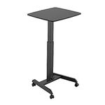 Kantek Mobile Height Adjustable Sit Stand Desk, 29.5-Inch Wide x 20.5-Inch Deep x 29.6-Inch to 44.2-Inch High, Black (STS300B)