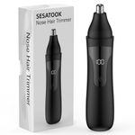 Nose Hair Trimmer, Rechargeable Professional Painless Nose Trimmer for Ear and Eyebrow, with Dual Edge Blades Easy Cleaning and Washing (Black)