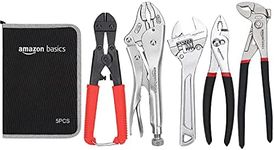 Amazon Basics 5-Piece Basic Plier Tool Set, Silver