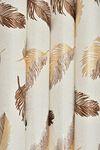 HOMECRUST Room Darkening Soft Touch Satin Door Curtains Leaf Style 8 Feet - 2 pcs (Coffee)