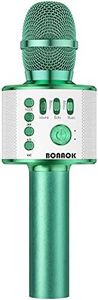 BONAOK Wireless Bluetooth Karaoke Microphone, 3-in-1 Portable Handheld Mic Speaker for All Smartphones, Gifts for Boys Kids Adults All Age Q37(Green)