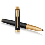 Parker IM Rollerball Pen, Premium Black and Gold with Fine Point Black Ink Refill (1931660)