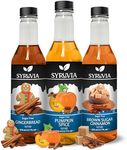 Syruvia Sugar-Free Holiday Syrup Variety Pack - Pumpkin Spice, Brown Sugar Cinnamon & Gingerbread - 12.7 FL oz - 0 Calorie - 4-Flavor Holiday Gift Set, Gluten-Free, Kosher (3-Pack)