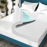 Elviros 3 Inch Gel Memory Foam Mattress Topper King Size, Adjustable Cooling Bed Topper for Back Pain, Dual Layer Mattress Pad with Removable Cover (King, White)