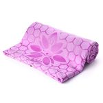 Yoga Mat Towel Non Slip, Smooth Two-Sided Skidless Design for Better Grip, Larger in Size 73 x 26 inches, Soft Suede Microfiber Moisture Wicking Material, Mat Topper (Lilac)