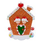 MAXORA Gingerbread House Family of 2 Personalized Christmas Ornament