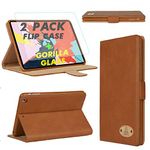 Gorilla Tech Leather Case With Screen Protector Tempered Glass For Apple iPad Air 4th Generation 10.9 inch Model MYFN2LL/A MYHY2LL/A MYGX2ZP/A MYHM2CH/A A2316 A2324 A2072 A2325 Folio Cover - Brown