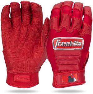 Franklin Sports MLB Batting Gloves - CFX Pro Chrome Adult Men's + Youth Batting Gloves Pair - Baseball + Softball Gloves - Red - Youth Small