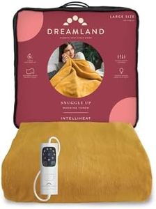 Dreamland Snuggle Up Electric Throw - Mustard, 5 Minute Fast Heat Up, Luxury Velvet Plush, 1 Control, 6 Temperature Settings with Timer, Machine Washable and Tumble Dry Safe, 160x120cm