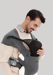 Golden Bee Cozy Nest Newborn Baby Carrier, Ergonomic, Baby Wrap Carrier, M-Shape Sitting Position, Padded Head & Neck Support, Baby Carrier for New Born to Toddler 3-24 Months (3 to 12 Kg) (Grey)