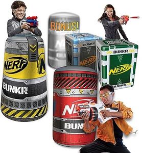 NERF BUNKR Officially Licensed Battle Royale Inflatable Bunker Battlezone - 5 Piece Barricade Set Crates Barrels