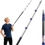 WORKPRO 28FT Telescopic Pole, Heavy-Duty for Painting & High Reach | Aluminum Alloy, Flip-Lock, 3/4" Thread, Up to 28FT Reach, No Ladder Needed