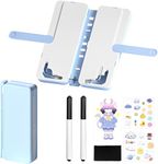 MECHBORN Latest Pencil Box for Girls Kids Multi-Function Pencil Case with Book Stand Holder, White Board, Marker & Storage,School Box for Girls Compass Accessories (Pencil Box with Stand Blue)