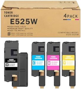 E525W Toner Cartridge Replacement for Dell E525 525w to use with DELL E525w Wireless Color Printer for 593-BBJX 593-BBJU 593-BBJV 593-BBJW (Black Cyan Magenta Yellow, 4 Pack)