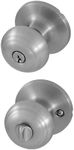 Honeywell Safes & Door Locks - Interior & Exterior Door Knob with Lock & Keys Set - Keyed Locking Front Door Knob for Bedroom - Anti Bump Resistant - 6.5 x 2.75 x 2.75 Inches - Satin Nickle - 8101301