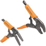 Klein Tools 38663 Locking Pliers Set, 7-Inch Long Nose Pliers and 10-Inch Curved Jaw Pliers, High Torque and Gripping Power, 2-Piece