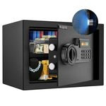 16L Security Safe Cash Box,WASJOYE Cabinet Safe with Double Digital Keypad Safety Key Lock for Home Business Office Hotel Money Document Jewelry Passport (25 * 35 * 25cm)