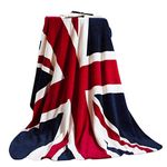 Union Jack Fluffy Blankets Soft Fleece Sofa Bed Throws English Flag Chair Couch Lap Throw Blanket Sherpa Bedding Plush Travel Car Blanket Bedspread Bed Warmer Blanket