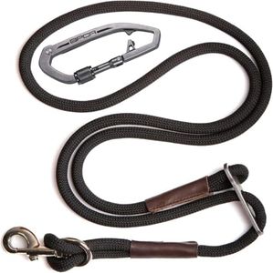 GPCA Dog Leash Set PRO W/Heavyduty Steel Carabiner Handle X Grip - Rope Leash for Small, Medium & Large Dogs, Shock-Absorbing 6-Core, CNC Steel Adjuster, 360 X Clip, 3–5 ft Length for Walking (Red)