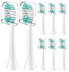 Replacement Toothbrush Heads Compatible with Aquasonic Duo Pro and Vibe Series - 8 Pack Electric Brush Heads Compatible with Black Series and Black Series Pro, White