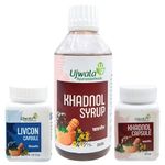 Ujwala Ayurvedashram Khadnol+Livcon Capsule&Khadnol Syrup Combi Pack I Kidney&Gall Bladder Stone Kit