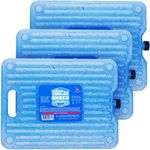 Cooler Shock Ice Packs for Coolers - Reusable, Long Lasting, Freezer Packs for Lunch Bags, School, Beach, Camping, Fishing - Pack of 3 Cooler Accessories