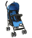 LuvLap City Baby Stroller / Buggy, Compact & Travel friendly baby pram, for Baby & Kids, 6-36 Months, with 5 point safety harness, adjustable seat recline, extendable canopy, 15Kg capacity (Blue)