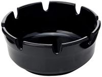 PIAZZA 6 x Plastic Round Design Outdoor Ashtray 10 cm - Table Ashtrays for Cigarettes and Cigars Suitable for Home, Garden, Bar, Restaurant, Hotel - Black [6 Pieces] (5041006)