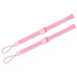 2x Adjustable Hand Wrist Strap with Buckle Clasp, Compatible with Nintendo Wii & Wii U Remote Controller, PSP, PS Vita, Nintendo Switch, Camera (Pink)