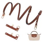 GADITIEK Strap for Longchamp Mini Bag Strap, Brown Adjustable Bag Straps for Crossbody Handbags, Leather NO Punch Replacement Shoulder Strap for Long Champ Bag Women, Mini Bag Accessories