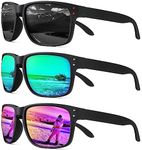 Sunglasses Men Polarized Sunglasses for Men Women Classic Sports Sun Glasses Driving Running Fishing with UV400 Protection (3 Pack) Grey/Green/Purple-red