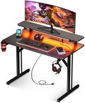 Small Gaming Desk with LED Lights &