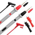 ULTRICS Multimeter Test Leads, PT1005 1000V 10A Multi-meter Test Probes Kit with 2 Crocodile Clips and Nickel-plated Tips, Universal Testing Lead Compatible with Electric Tester/Digital Multimeters