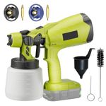 Cordless Paint Sprayer for Ryobi P108 18V One+ Battery (No battery) Fence Paint Sprayer for Fencing and Decking, Spray Gun Handheld Paint Sprayers for Home DIY Painting 3 Spray Patterns & 1000ml Tank