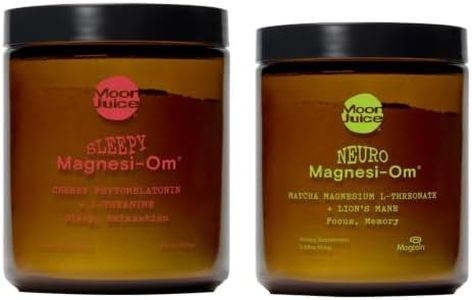 Moon Juice AM/PM Magnesium Stack – Neuro Magnesi-Om Brain Support + Sleepy Magnesi-Om Sleep Supplement Bundle, 59 Servings, Vegan