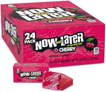 Now & Later Original Taffy Chews Candy, Cherry, 0.93 Ounce Bar, Pack of 24