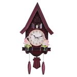 Three Secondz Cuckoo Wall Clock Bird Alarm Clock for Living and Kids Room 69 cm x 16 cm x 33 cm - Fixed Door Does not Open or Close (3602_CCB)