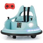 COSTWAY 12V Kids Bumper Car, 360 Degree Rotation Spin Ride on Cars with Remote Control, Dual Joysticks, 5 Light Effects, Music, Wireless Connection, Electric Ride on Toy for 3+ Years Old (Blue)