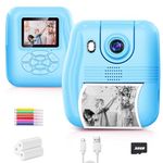 Instant Print Camera for Kids 1080P Digital Camera with Zero Ink, Selfie Video Phone Connected Ideal Gift Boys Girls 3-12 with 32G TF Card, Toys Gifts for Girls Boys Christmas Birthday Holiday (Blue)