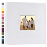 Finksy Linen Hardcover Photo Album 4x6 Photos Large Capacity for Family Wedding Anniversary Baby Vacation (200 Pockets, White)