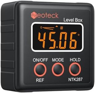 Neoteck Digital Angle Finder Digital Angle Gauge with LCD Backlight Protractor IP54 Waterproof Inclinometer Level Box for Bevel Angle of Miter Saw Automobile Test and Repair and Woodworking - Black