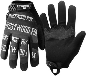 WESTWOOD FOX Gants de travail Gants de sécurité antidérapants Gants de mécanicien Grip ferme Écran tactile Hommes Femmes Gants de travail légers Manipulateurs Bâtisseurs (Noir, M)