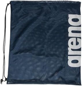 Arena Swim Gear Drawstring Backpack Pool and Gym Bag, Navy, Mesh Bag